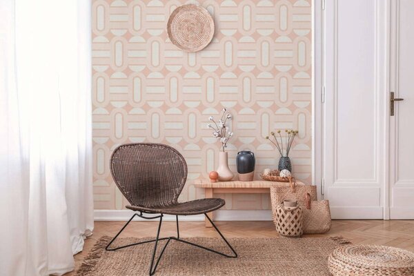 A.S. Création | Vliesová tapeta na zeď Retro Chic 39536-5 | 0,53 x 8,5 m | růžová, krémová