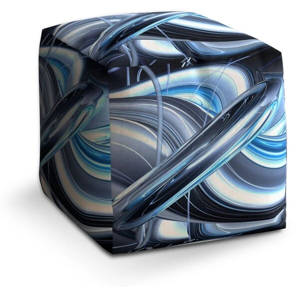 Sablio Taburet Cube Modrá abstrakce - 40x40x40 cm