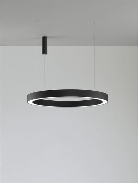 Nova Luce Závěsné LED svítidlo MORBIDO, ø 100cm, 80W, 2700K-4000K vč.dálkového ovládání stmívatelné Tuya Barva: Černá