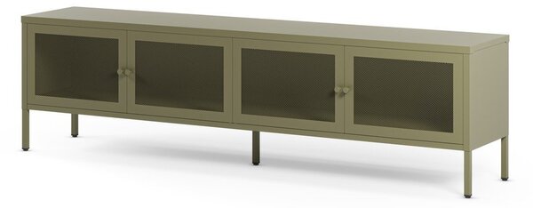 Zelený kovový TV stolek 160x50x35 cm Fayna – Marckeric