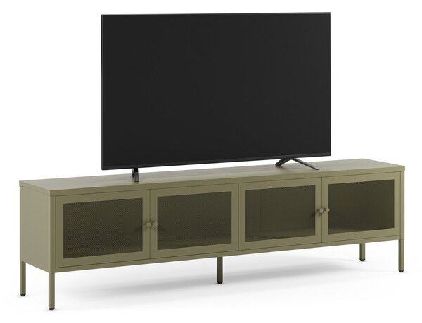 Zelený kovový TV stolek 160x50x35 cm Fayna – Marckeric