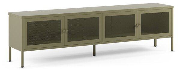 Zelený kovový TV stolek 160x50x35 cm Fayna – Marckeric