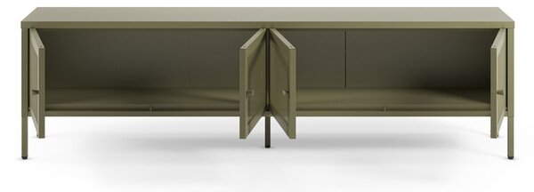 Zelený kovový TV stolek 160x50x35 cm Fayna – Marckeric