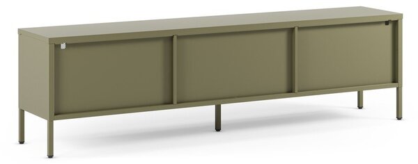 Zelený kovový TV stolek 160x50x35 cm Fayna – Marckeric