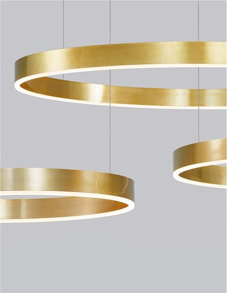 Nova Luce Závěsné LED svítidlo MOTIF, ø 80cm, 48W 3000K stmívatelné Barva: Mosaz
