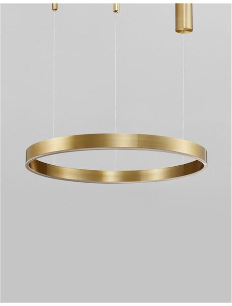 Nova Luce Závěsné LED svítidlo MOTIF, ø 80cm, 48W 3000K stmívatelné Barva: Mosaz