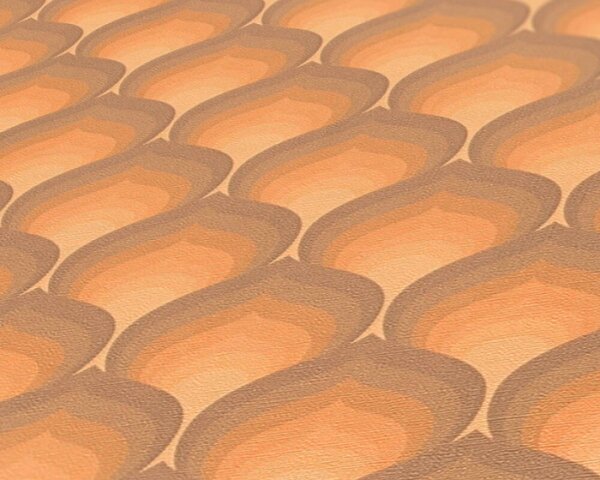 A.S. Création | Vliesová tapeta na zeď Retro Chic 39538-4 | 0,53 x 8,5 m | hnědá, oranžová