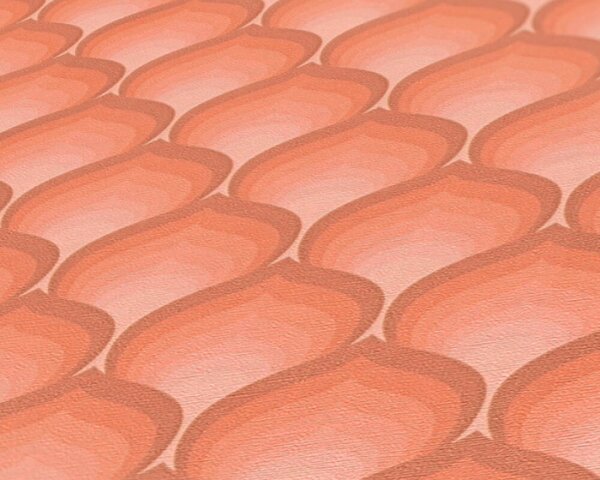 A.S. Création | Vliesová tapeta na zeď Retro Chic 39538-5 | 0,53 x 8,5 m | oranžová, meruňková