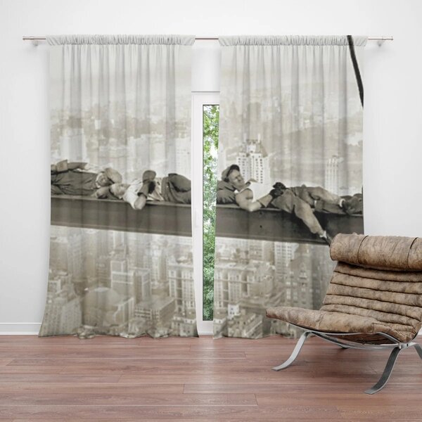 Sablio Závěs Ležící zedníci na traverze: 2ks 140x250cm