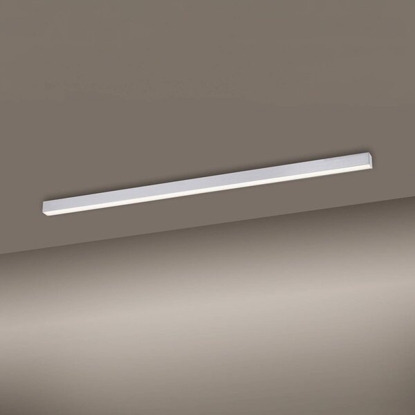 PURE LED stropní svítidlo Lines, 110 cm, stříbrné, dálkové ovládání, stmívatelný, Hliník / šedá / zinek, Obývací pokoj / jídelna, Hliník, Moderní