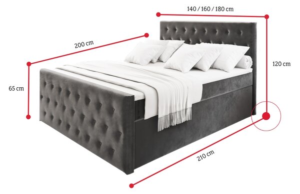 Čalouněná postel boxspring FENDI, 180x200, casablanca 14