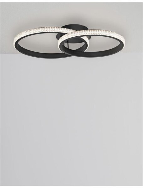 Nova Luce Stropní LED svítidlo NAGER černý hliník a akryl 28W 3000K