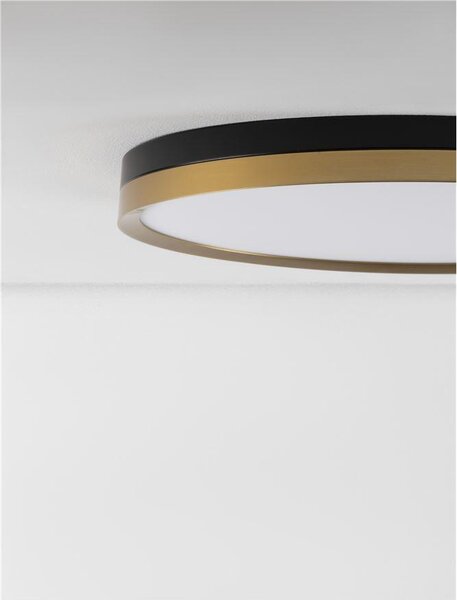Nova Luce Stropní LED svítidlo CANTRIA černá a zlatá mosaz 37W 3000K