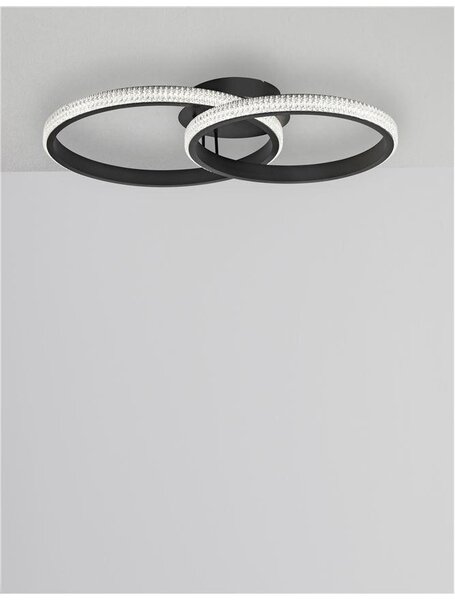 Nova Luce Stropní LED svítidlo NAGER černý hliník a akryl 28W 3000K