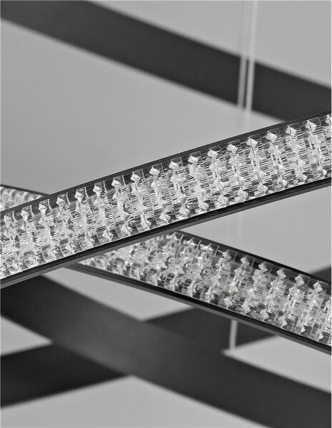 Nova Luce Závěsné LED svítidlo NAGER černý hliník a akryl 62W 3000K stmívatelné