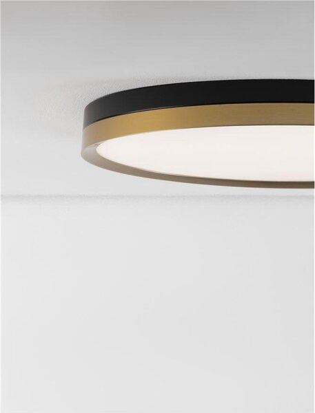 Nova Luce Stropní LED svítidlo CANTRIA černá a zlatá mosaz 37W 3000K
