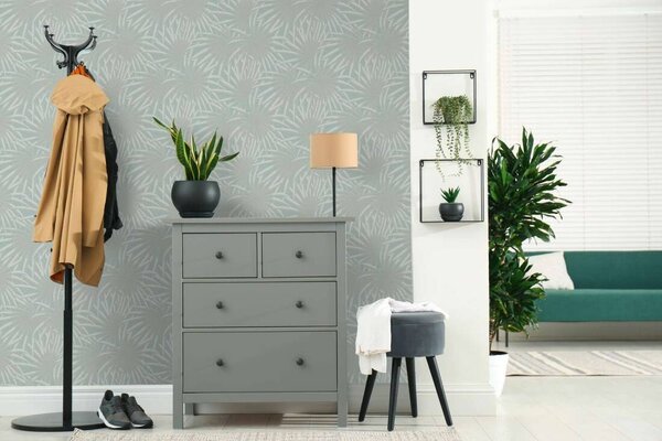 A.S. Création | Vliesová tapeta na zeď Casual Living 39338-4 | 0,53 x 10,05 m | zelená, šedá