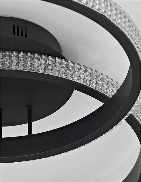 Nova Luce Stropní LED svítidlo NAGER černý hliník a akryl 28W 3000K