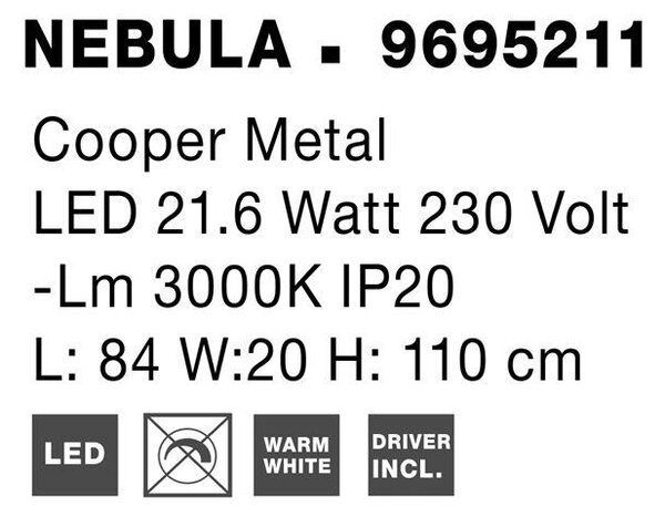 Nova Luce Závěsné LED svítidlo NEBULA zlatý kov 22W 3000K
