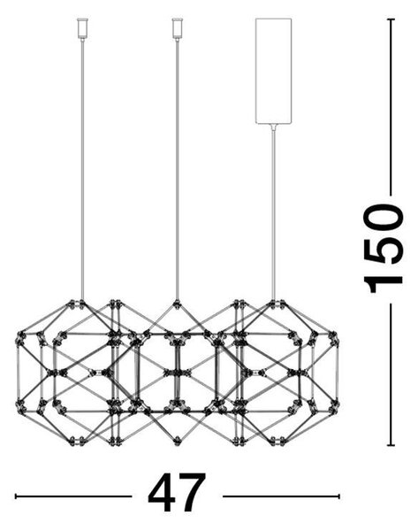 Nova Luce Závěsné LED svítidlo NEBULA zlatý kov 29W 3000K
