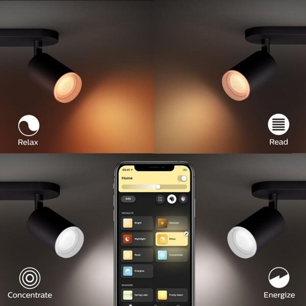 PH 50631/30/P7 Hue Fugato Bluetooth SVÍTIDLO BODOVÉ GU10 5,7W 350lm 2000-6500K, černá - PHILIPS HUE (915005761201)
