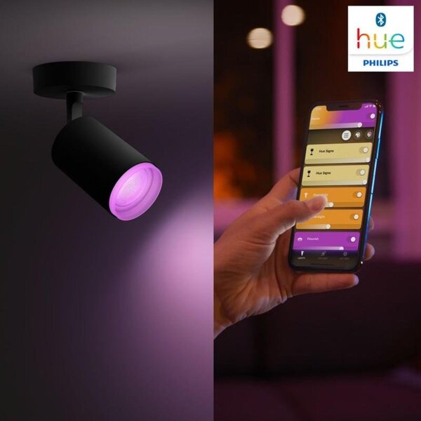 PH 50631/30/P7 Hue Fugato Bluetooth SVÍTIDLO BODOVÉ GU10 5,7W 350lm 2000-6500K, černá - PHILIPS HUE (915005761201)