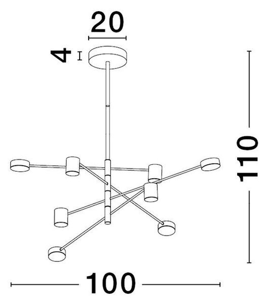 Nova Luce Závěsné LED svítidlo NORDIK, 48W 3000K L103 H65 stmívatelné