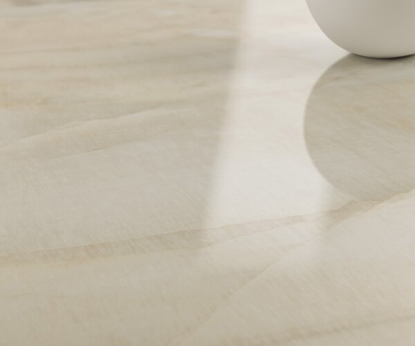 DELIFE Jídelní stůl Edge Boot 240x120 cm keramika Iris FMG Onice Oro křížová podnož obdélník černá