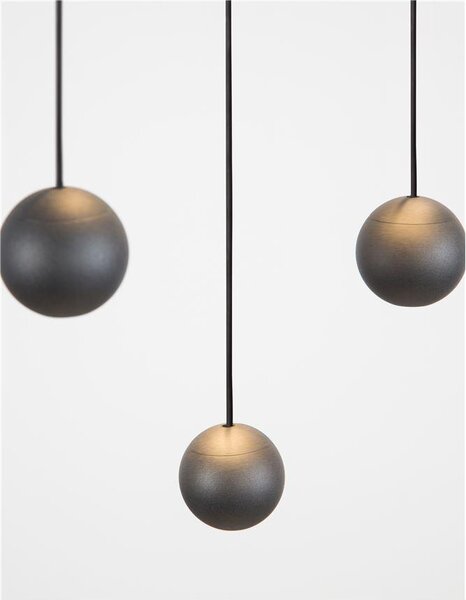 Nova Luce Závěsné LED svítidlo NOCCI černý hliník černý kabel 10x4.5W 3000K