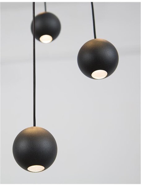 Nova Luce Závěsné LED svítidlo NOCCI černý hliník černý kabel 10x4.5W 3000K