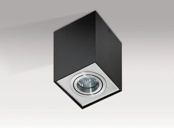 AZZ AZ0930 Stropní bodové přisazené svítidlo Azzardo Eloy 1 black/aluminium AZ0930 GU10 1x50W IP20 9,5cm hranaté černo-hliníkové - AZZARDO