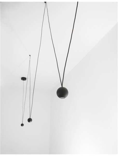 Nova Luce Závěsné LED svítidlo NOCCI černý hliník černý kabel 3x4.5W 3000K
