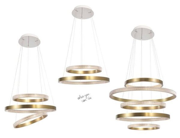 Nova Luce Závěsné LED svítidlo VEGAS, ø45cm, antický mosazný hliník, 18W 3000K