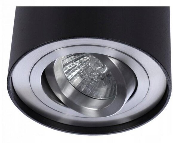 AZZ AZ0779 Stropní bodové přisazené svítidlo Azzardo Bross 1 black/aluminium AZ0779 GU10 1x50W IP20 9,6cm černo-hliníkové - AZZARDO