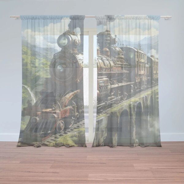Sablio Záclony Parní lokomotiva na viaduktu: 2ks 150x250cm