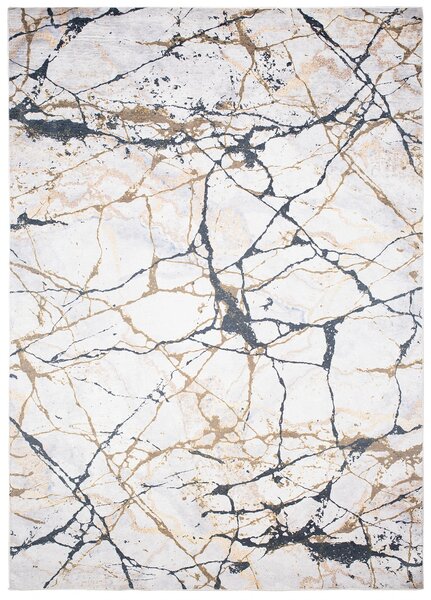 Makro Abra Kusový koberec pratelný TOSCANA 21136 Mramor abstraktní pogumovaný krémový šedý Rozměr: 120x170 cm