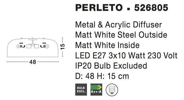 Nova Luce Stropní svítidlo PERLETO, E27 3x12W Barva: Bílá