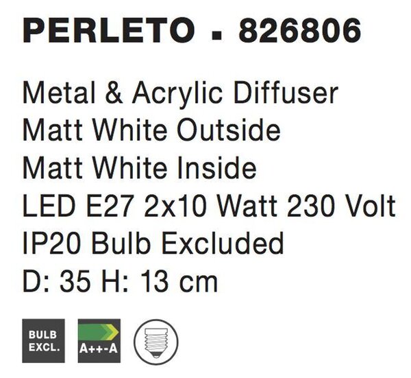 Nova Luce Stropní svítidlo PERLETO, E27 2x12W Barva: Černá