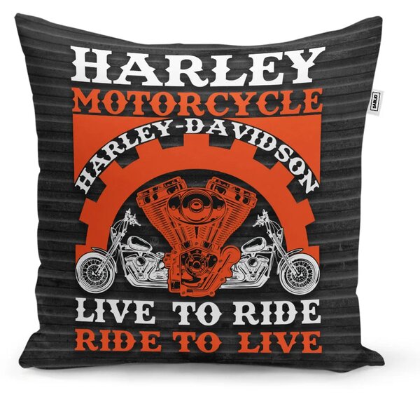 Sablio Polštář Harley-Davidson Live to ride, ride to live - 40x40 cm