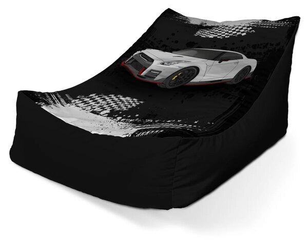 Sablio Sedací vak Lounge Nissan GTR 35 Černý - 80 x 95 x 50 cm