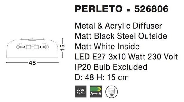 Nova Luce Stropní svítidlo PERLETO, E27 3x12W Barva: Bílá