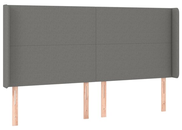 Box spring postel s matrací a LED tmavě šedá 160x200 cm textil 3138166