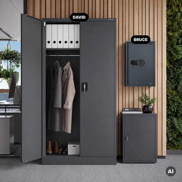 Skříňka na klíče elektronická s vhozem a kódovým zámkem, na 133 klíčů, 430x665x130 mm: BRUCE