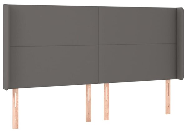 Box spring postel s matrací a LED šedá 160x200 cm umělá kůže 3139275