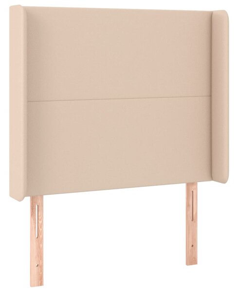 Box spring postel matrace a LED cappuccino 90x190 cm umělá kůže 3139240