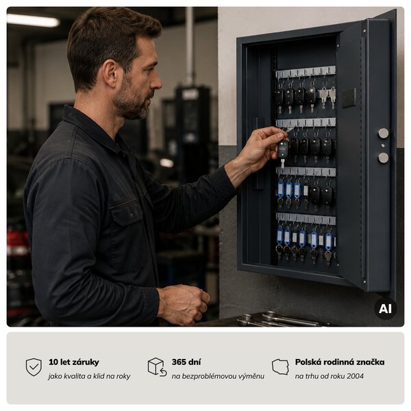 Skříňka na klíče elektronická s vhozem a kódovým zámkem, na 133 klíčů, 430x665x130 mm: BRUCE