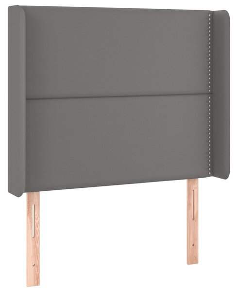 Box spring postel s matrací a LED šedá 100x200 cm umělá kůže 3139311