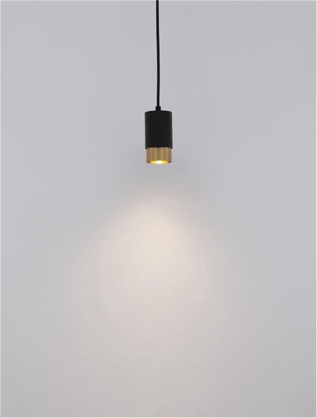 Nova Luce Závěsné svítidlo POGNO černá a zlatý hliník GU10 1x10W