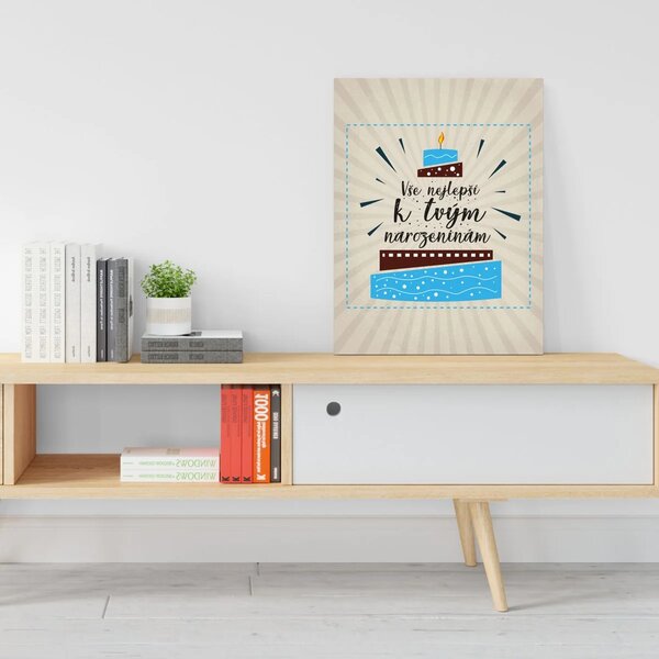 Sablio Dárková cedulka Vše nejlepší k tvým narozeninám: 30x40 cm