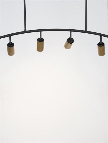 Nova Luce Závěsné svítidlo POGNO černá a zlatý hliník GU10 4x10W